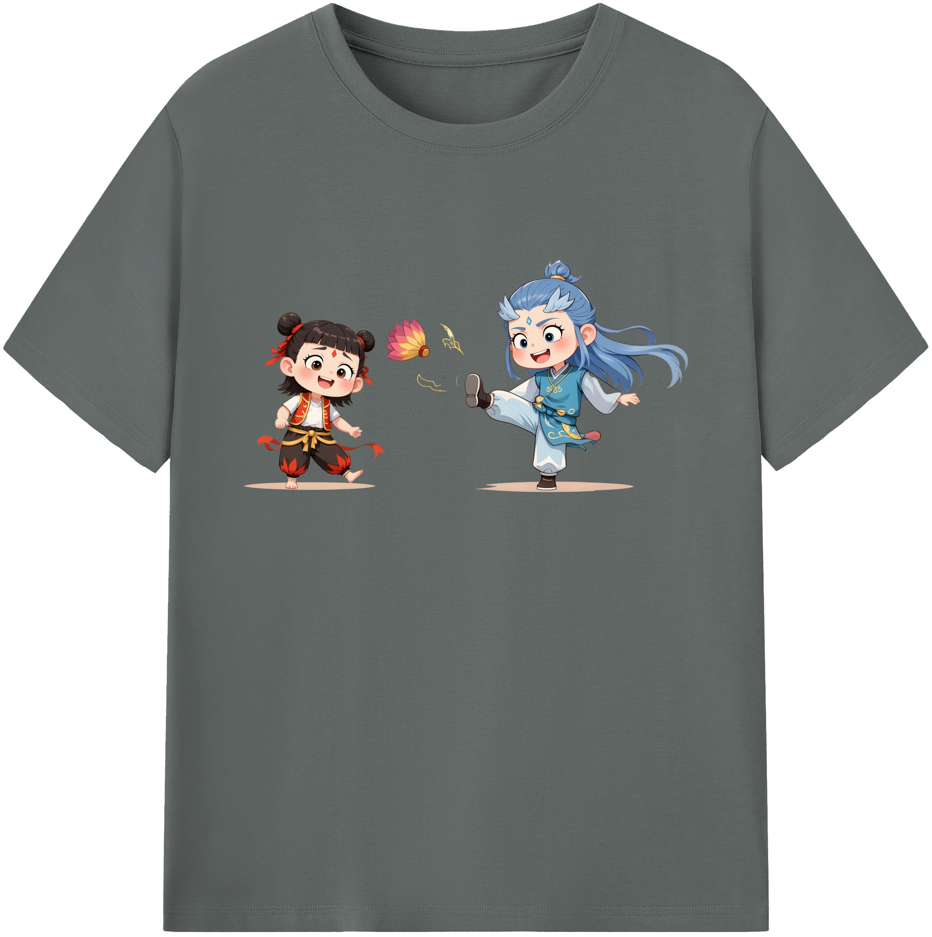 （画像用） Ne Zha 2 ナタ 魔童の大暴れ 綿100％ メンズ半袖Tシャツ｜肌触りやわらか＆通気性